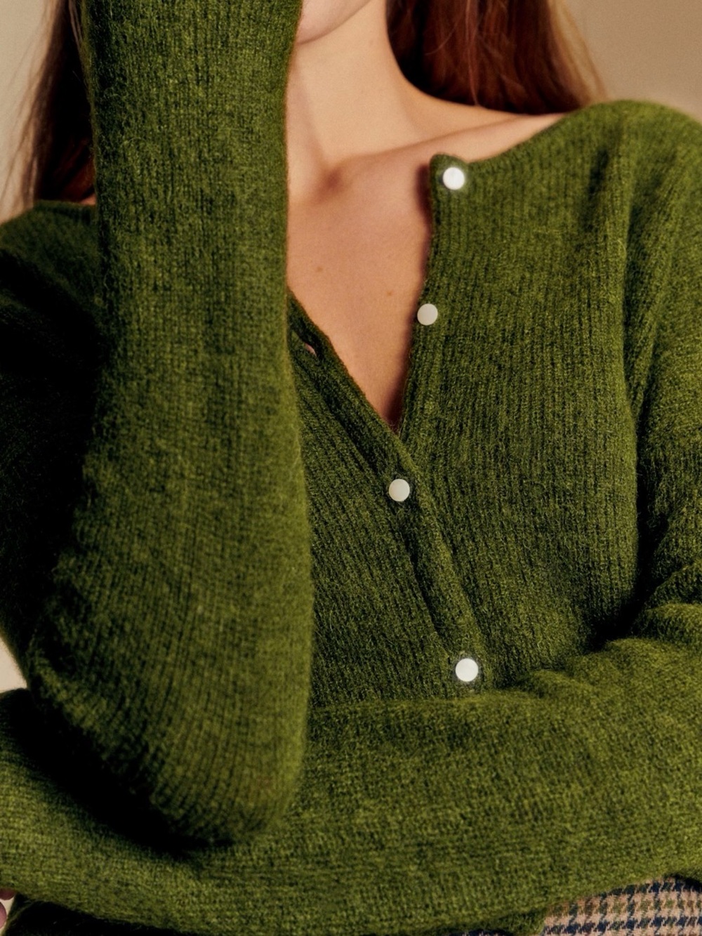Sézane Gaspard Cardigan, Size XS, in Perfect Green - Picture 3 of 11